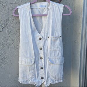 Vintage Cotton Button Up Utility Vest